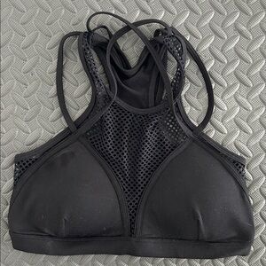 Bombshell Sportswear Black Mesh Detail Top